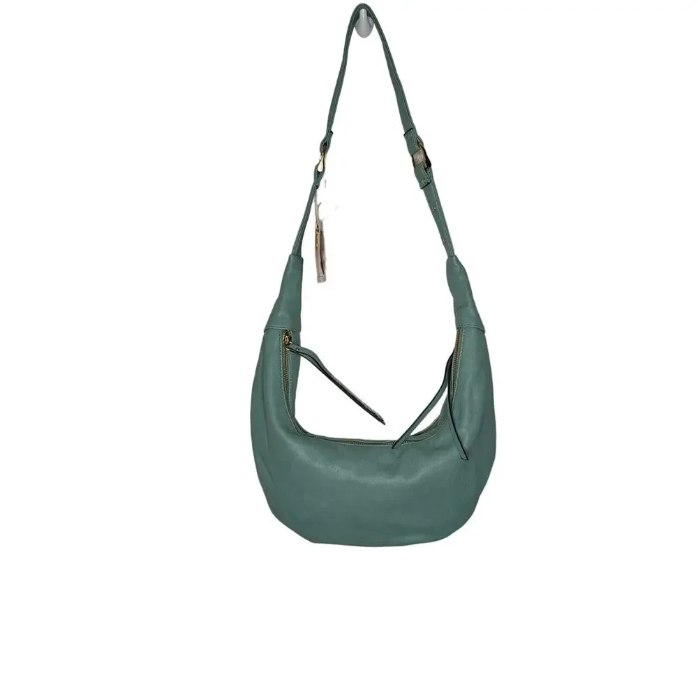 Jessica Simpson NWT London Hobo In Dusty Jade Shoulder Handbag Purse Zip Accent